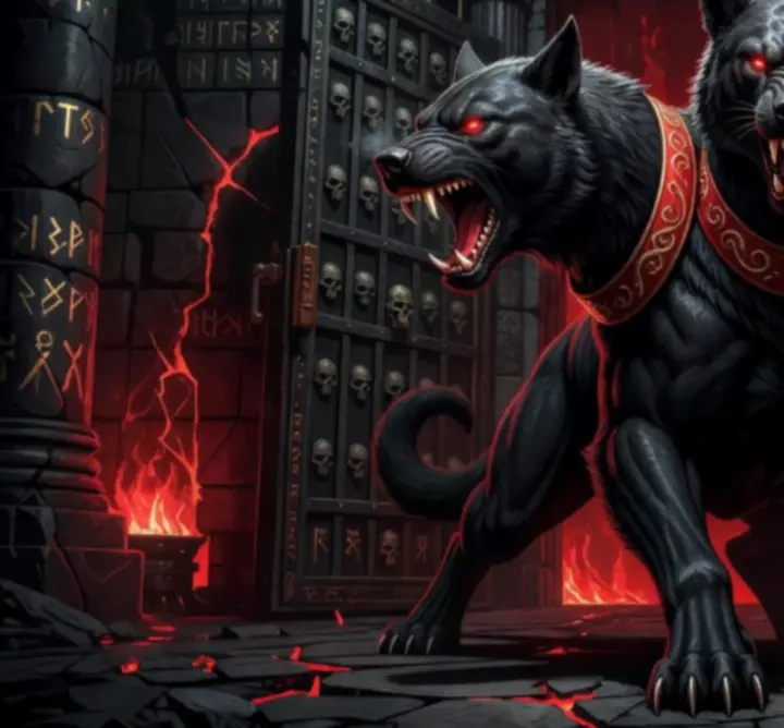 Cerberus, a háromfejű kutya őrzi a Hades Háza kapuját